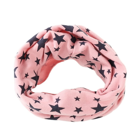 NUZYZ Stars Children\'s Cotton Neckerchief Kids Boy Girl Scarves Shawl Unisex Winter Knitting Pink