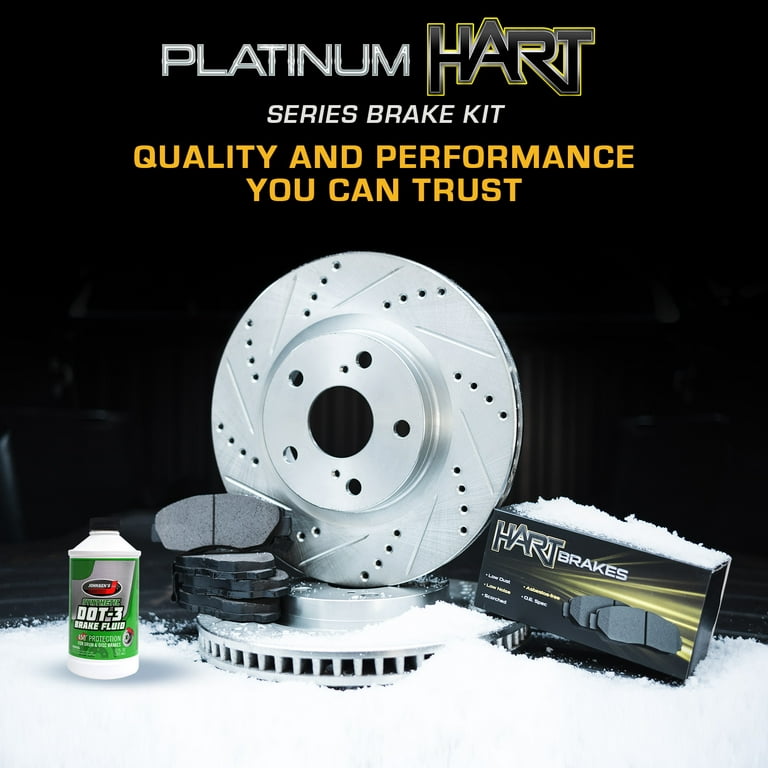 Hart Brakes Rear Brakes and Rotors Kit |Rear Brake Pads| Brake