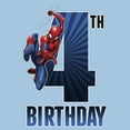 thumbnail image 2 of Boy's Marvel Spider-Man Swinging 4th Birthday Graphic T-Shirt, 2 of 4