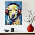 thumbnail image 3 of Labrador Retriever Wall Art - Funny Dog Canvas Canvas for Kids' Room 11x17inch - Colorful Puppy with Earphone Pictures Framed Ready to Hang, 3 of 4