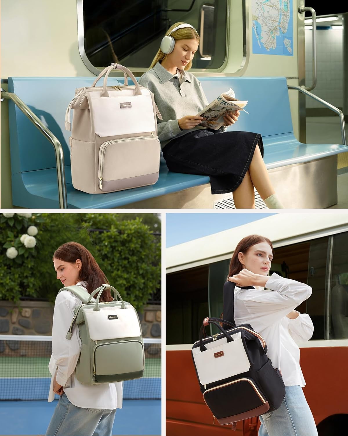 LOVEVOOK Laptop Backpack for Women with Giant Tumbler Holder Pocket, 15.6 inch Travel Work Backpack Purse for Nurse Teacher, Waterproof Bag College Bookbag Cute Casual Daypack