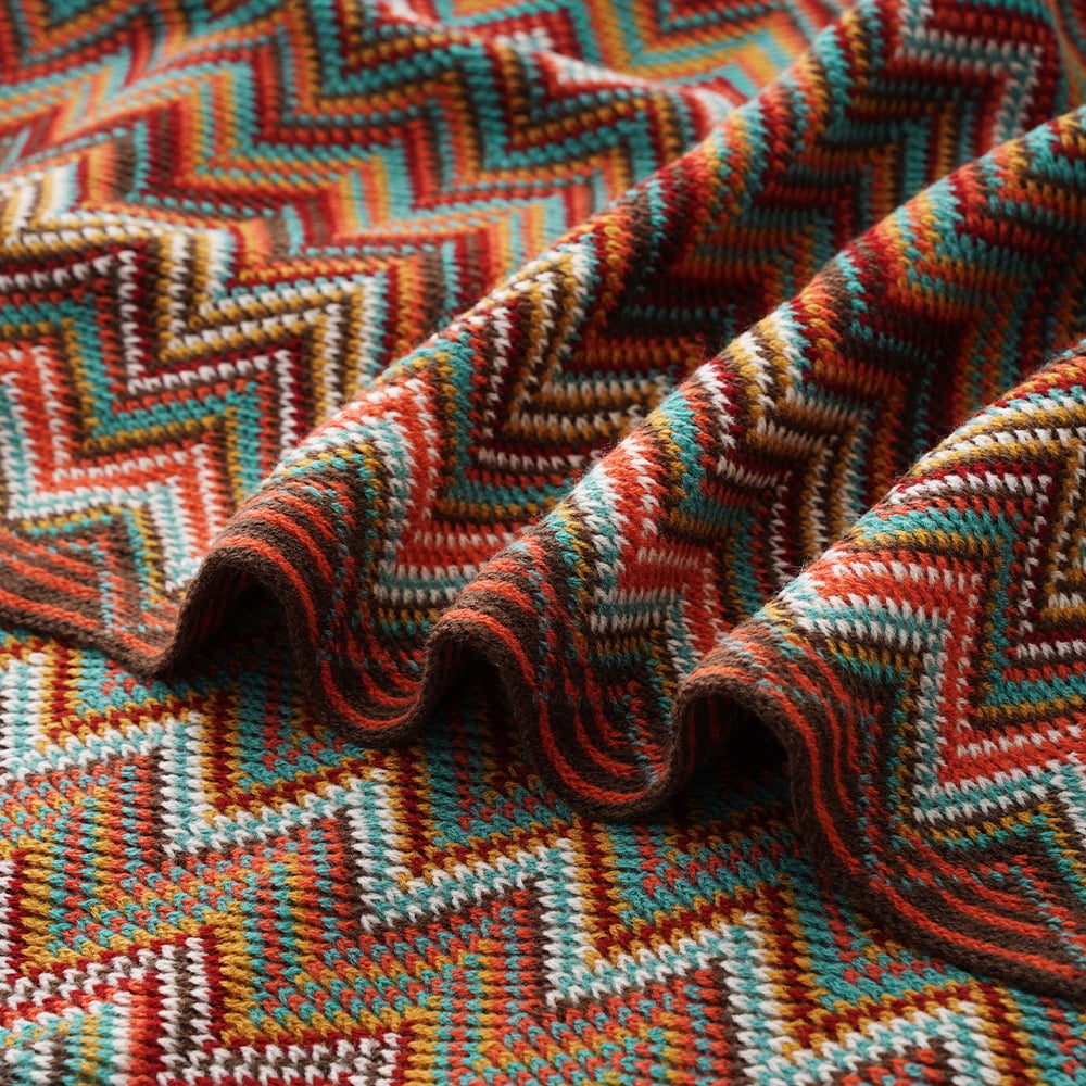 Battilo Rust Red Throw Blanket for Couch,Lightweight Mexcian Afgan Blanket,Boho Decorative Throws, 50"x60"