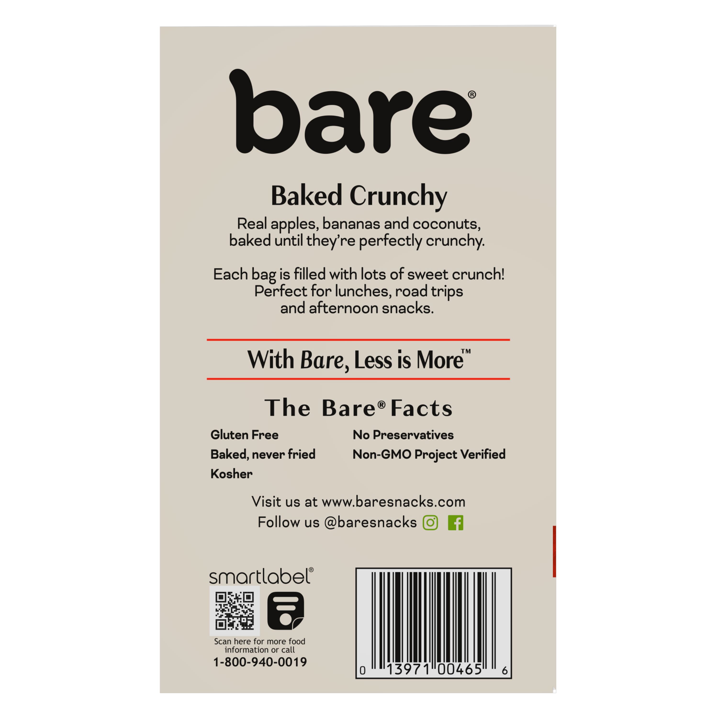 Bare, Baked Crunchy Fruit Chips Snack Pack, 0.53 oz Bags, 7 Count - image 5 of 12