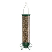 Droll Yankees Squirrel Proof Bird Feeders for Outdoors - YF-M - Flipper, Collapsible Perches, 5-Pound Seed Capacity, Green