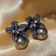 thumbnail image 1 of Pendientes de flor de lirio con diamantes superbrillantes y aguja de plata S925 para mujer, elegantes y ligeros pendientes de perlas, pendientes distintivos que combinan con todo, 1 of 6