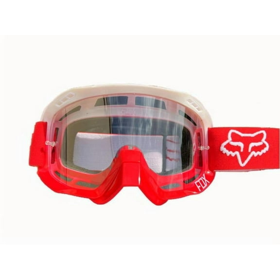 Motorcycle Goggles– Frame Anti-Wind Dust Snow Off Road Dirt Bike Ski Goggles for Riding, Snowboarding & Sports（Transparent sheet with white top and red bottom）