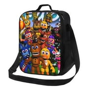 Five Nights at Freddy's World Portable Lunch Bag Tote Bento Bag Insulated Cooler Snack Bags Thermal Lunchbag For School Office Travel Picnic