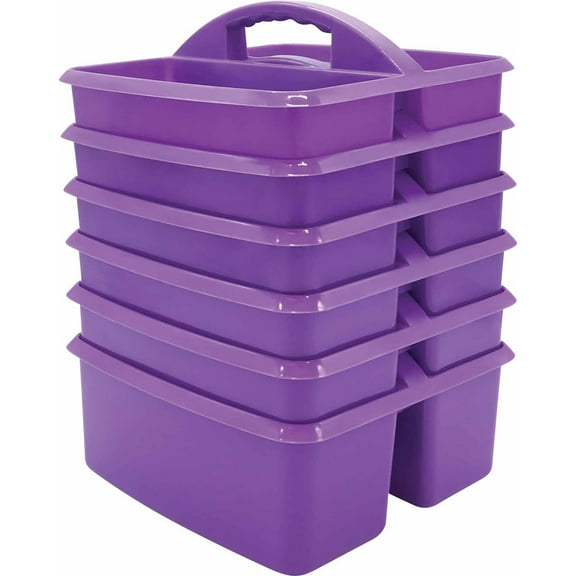 Teacher Created Resources Purple Plastic Storage Caddy, Pack of 6