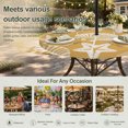 thumbnail image 6 of Round Outdoor Tablecloth with Umbrella Hole and Zipper, Ochre Coastal Starfish Tablecloth with Elastic Waterproof, Ocean Sea Shells Nautical Marine Patio Table Covers for 55" - 60" Pool Tables, 6 of 9