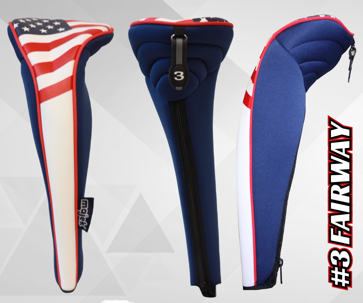 USA Patriot Golf Zipper Head Covers 3 Fairway Wood Headcover Neoprene Style Patriotic - image 4 of 4
