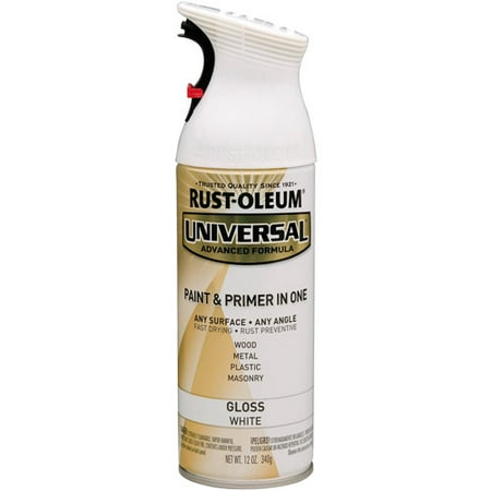 Rust-Oleum Universal All Surface Gloss White Spray Paint and Primer in 1, 12 (Best Paint For Glass Surface)