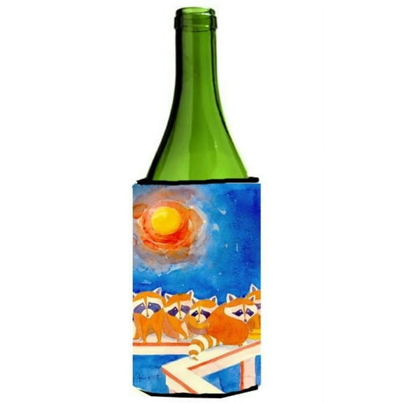 Raccoons on the railing Wine Bottle Hugger