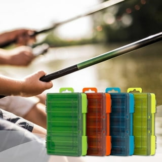 INC Fishing Tackle Box Visible Two-Sided Large Capacity 14 Compartments  High Strength Plastic Fishing Lure Box Organizer, Drainage Hole Fishing  Bait Storage Case 