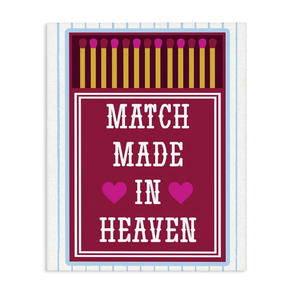 Stupell Industries Vintage Match Made In Heaven Canvas Wall Art, design by Lil' Rue