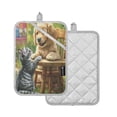 thumbnail image 2 of BZSMCE Pot Holder Oven Mitts Cooking Baking Playful Pals Creative Pattern Size:7x9.8in, 2 of 7