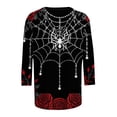 thumbnail image 4 of Zorckvet T-Shirt for Women - Streetwear Style Spider web rose print Top, 4 of 5