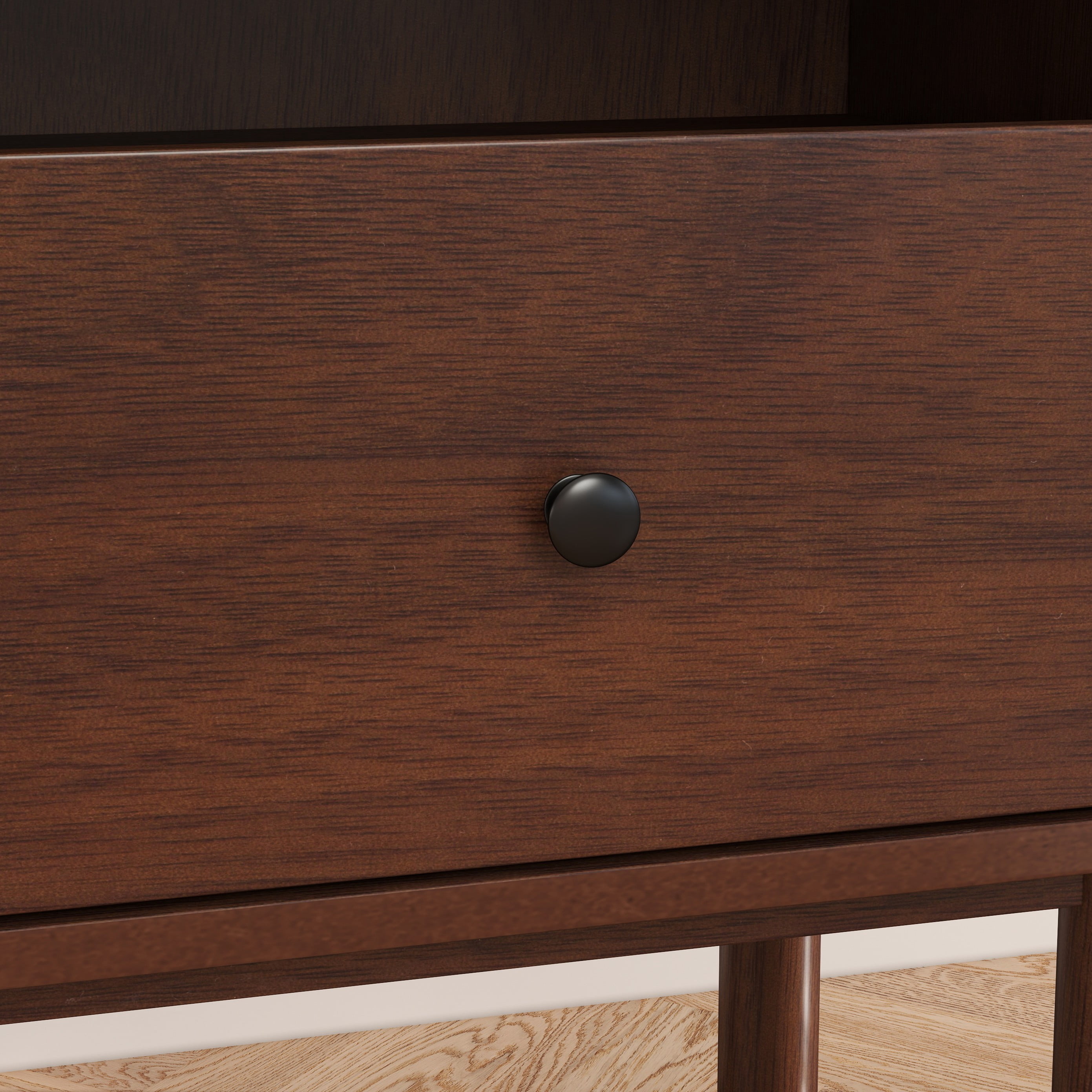 Roundhill Furniture Wyller Dual-tier Storage Nightstand, Side Table, Natural Walnut Finish