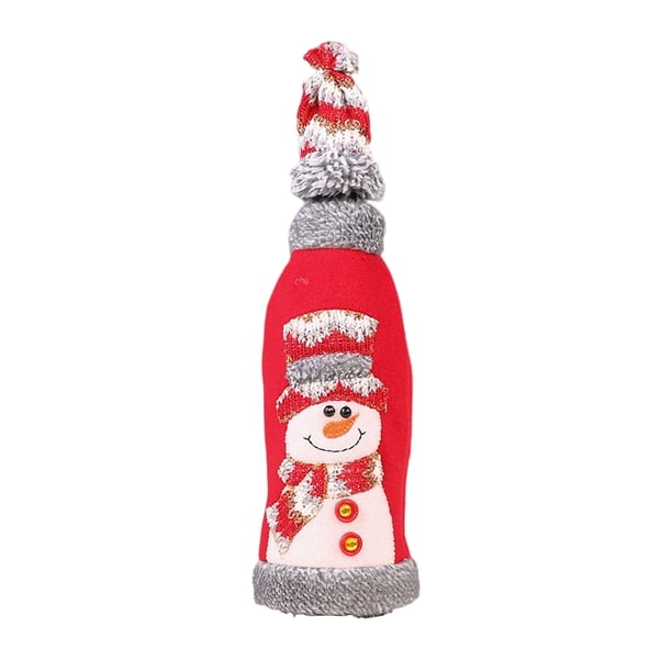 Yuarrent Bonita funda para botella de vino con sombrero, ropa de de comedor para el hogar, decoración de cerveza y champán, accesorios de fiesta, Kits de decoración para fiestas Muñeco de nieve Yuarrent HA070242-02B