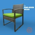 thumbnail image 2 of Aura 3-Piece Rocking Rattan Furniture Set -Two Chairs With Glass Outdoor Garden Coffee Table - Green, 2 of 9