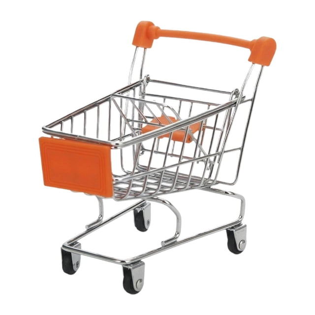 Mini carrito de compras de juguete, divertido y práctico para niños y niñas de 3 años en adelante. Naranja