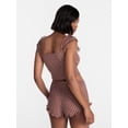 thumbnail image 3 of No Boundaries Cap Sleeve Top and Shorts Sleep Set, 2-Piece, Women's XS-XXL, 3 of 5