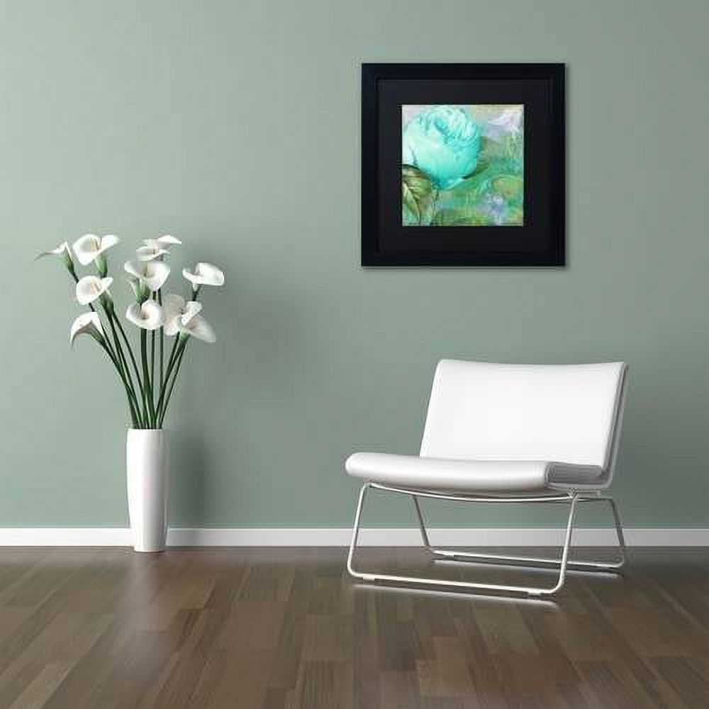 Trademark Fine Art "Aqua Rose I" Canvas Art by Color Bakery Black Matte, Black Frame