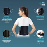 TYNOR Back Brace for Lower Back Pain - Back Support Belt for Women & Men - Breathable Design With Lumbar Support Pad - Lumbo Sacral Belt for Lower Back Pain - Black, Large, 1 Unit