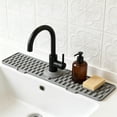 thumbnail image 6 of Topukaiba Silicone Sink Mat for Kitchen Faucet, Narrow Splash Guard Behind Faucet, Self Draining Countertop Protector, Easy to Clean for Kitchen Bathroom Vanity Sink Area,17.7"x4.2",Gray, 6 of 7