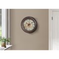 thumbnail image 1 of Monarch Specialties I 9081 - Clocks, 15" Round, Wall Clock, Antique Brown, Transitional, 1 of 4