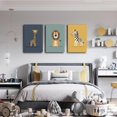 thumbnail image 4 of Canvas Poster Children's Room Wall Painting Set Watercolor Animal Theme Giraffe Bear Elephant Illustration Dream Sky Baby Room Decoration Three-piece Set Artwork Baby Space, 4 of 6