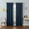 Eclipse Kendall Solid Blackout Rod Pocket Energy-Efficient Curtain Panel, Denim, 42 x 63