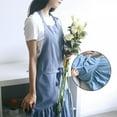 thumbnail image 2 of Fishtail Apron for Women Soft Cotton Japanese Style Artists Smock Kitchen Baking with Pockets, 2 of 5