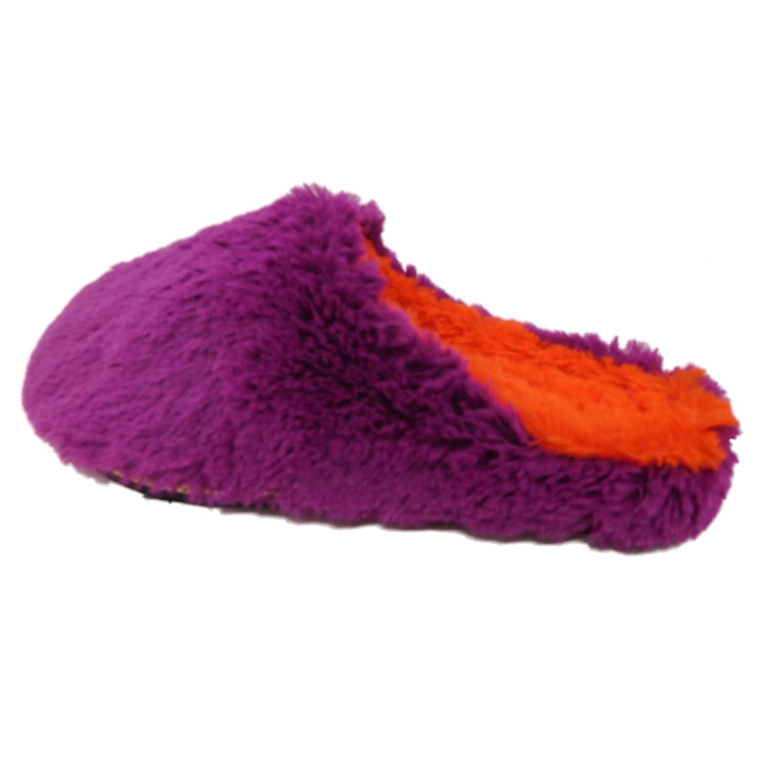 orange fur slippers