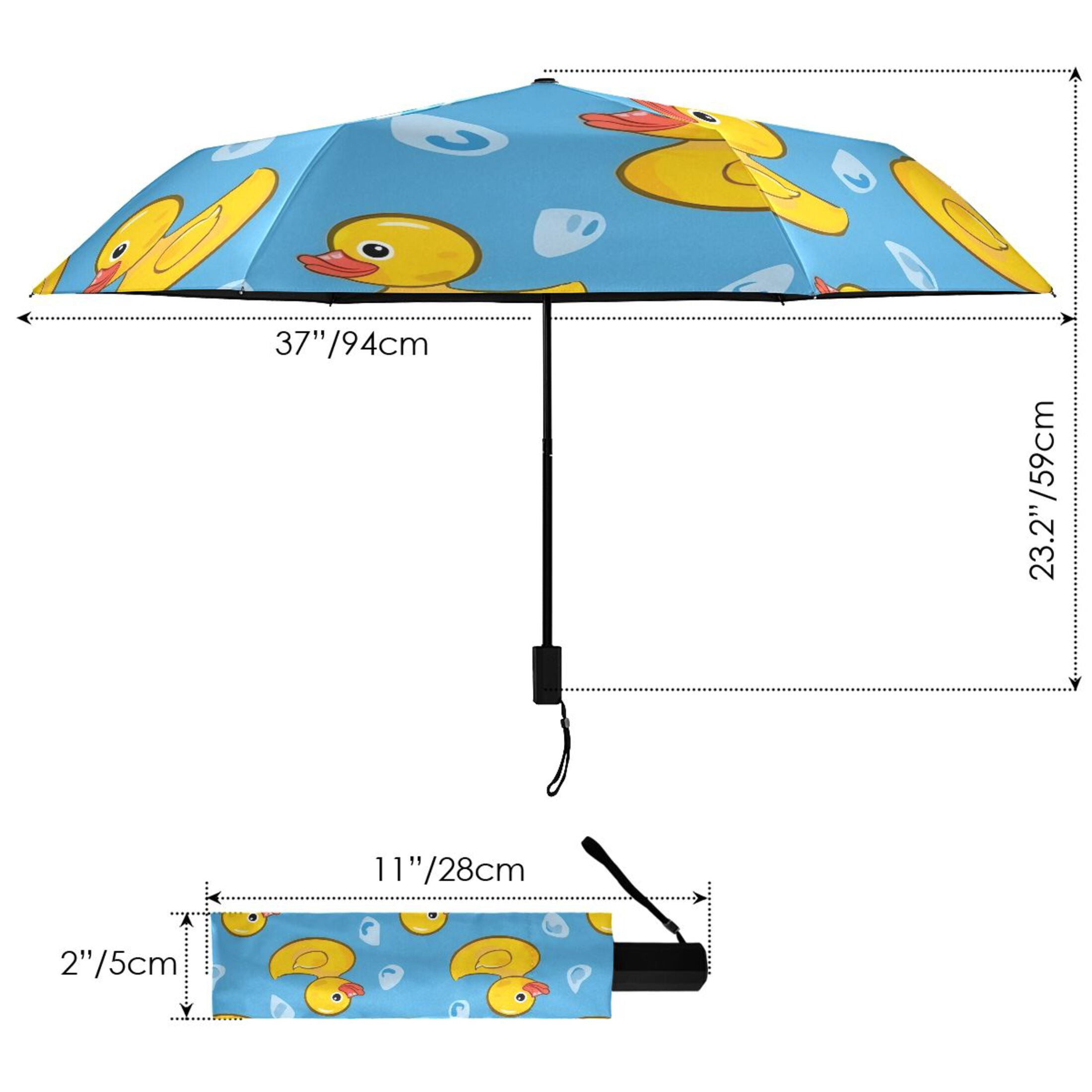 Little Duck on Water Compact Sun Umbrella Windproof Travel Umbrellas for Rain Strong Portable UV Protection