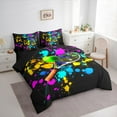 thumbnail image 3 of Manfei Tennis Sport Twin Bedding Sets 7pcs, Graffiti Splash Bedding Comforter Set, Watercolor Tie Dye Sheet Sets, Breathable Home Decor, 3 of 8