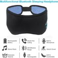 thumbnail image 2 of Bluetooth Eye Mask, Sleep Mask with Adjustable Strap, Sleep Mask with Headphones for Side Sleepers, Insomnia, Travel, Yoga, Nap, 2 of 4