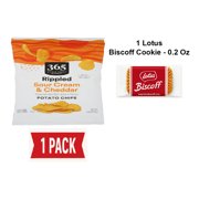 NFMarket, Potato Chips Rippled Cheddar & Sour Cream, 8 Ounce - Pack Of 1 & Lotus Biscoff Cookie - 0.2 Oz - 1 ct