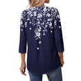 thumbnail image 4 of Fantaslook 3/4 Length Sleeve Womens Tops Dressy Casual Boho Blouses V Neck Pleated Tunic Tops Work Shirts, 4 of 9