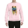 thumbnail image 2 of Wild Bobby, Bear Painting Splatter Abstract Art Animal Lover Unisex Crewneck Graphic Sweatshirt, Light Pink, 3XL, 2 of 3