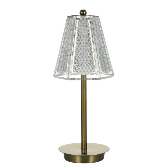Neoglint LED Cordless Table Lamp Touch Control Desk Lamp Crystal Metal Bedside Lamp 3 Light Colors Stepless Dimmable Night Light Rechargeable for Bar Restaurant Coffee Shop Bedroom