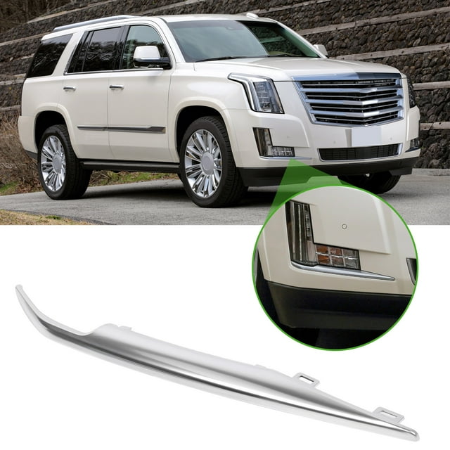 Chrome Plated Fog Light Bezel Trim with High Gloss ABS Front Fog Lamp Cover Moulding Strip Replacement
