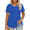 Royal Blue, variant on Womens Plus Size Tops Dressy Short Sleeve Shirts Flattering Crew Neck Tunics Basic Casual Pleated Tees 2XL Black