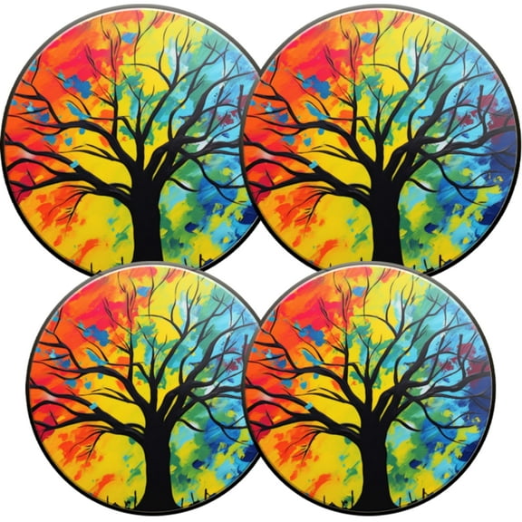 Gas Stove Burner Cover,Electric Stove Top Protector,Easy to Clean,Abstract Painting of a Tree with Colorful Background