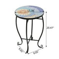 thumbnail image 5 of Ktaxon 14" Side Table Flower Glass Top Metal Art Flowerpot Holder Plant, 5 of 6