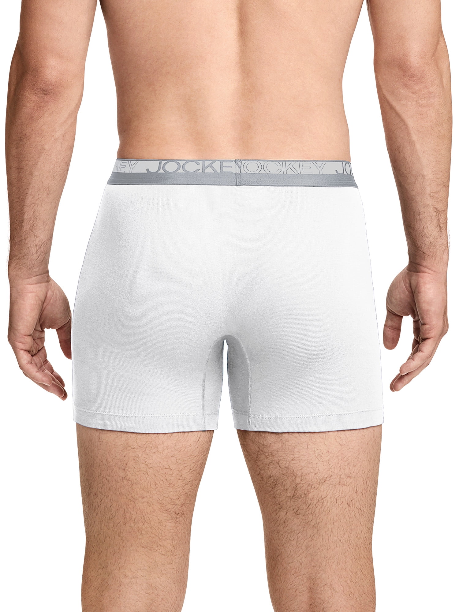 Jockey Essentials Durable 100% Cotton 6" Boxer Brief - 4 Pack