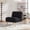 Black, variant on Pawverly Contemporary Slipper Chair with Solid Wood Legs, Upholstered Side Chair for Apartment, Vanity or Guest Seating, Decorative Armless Lounge Chair, Green