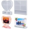 LET'S RESIN Picture Frame Molds - Large Rectangle & Heart Silicone for DIY Home Décor