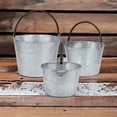 thumbnail image 2 of Contemporary Home Living Set of 3 Gray and Black Tapered Bucket Planter with Center Swinging Handles, 2 of 6
