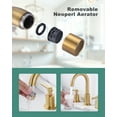 thumbnail image 5 of Wowow 8 in. Widespread Double Handle Bathroom Faucet with Pop-Up Drain Kit and Supply Lines Included in Gold, 5 of 8