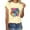 Beige, variant on Womens Casual Crew Neck T Shirt Vintage 90's Print Short Sleeve Vacation Tops Loose Fit Crew Neck 2026 Fashion Summer Tees